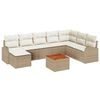 vidaXL Ensemble de canap&eacute; de jardin 9 pc Beige polyrotin