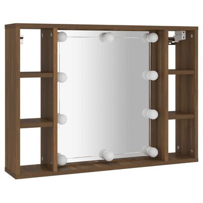 vidaXL Armoire à miroir avec LED Chêne marron 76x15x55 cm