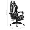 vidaXL Fauteuil de jeux vidéo et repose-pied Noir et blanc Similicuir