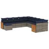 vidaXL Ensemble de canap&eacute; de jardin 11 pcs avec coussins gris r&eacute;sine tress&eacute;e
