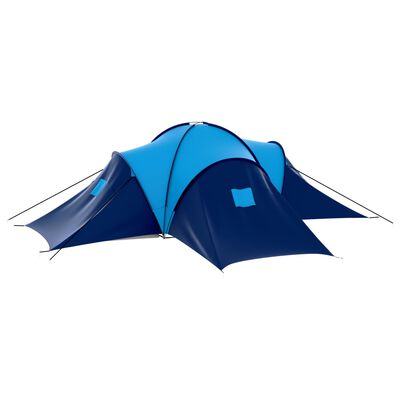 vidaXL Tente de camping Tissu 9 personnes Bleu foncé et bleu