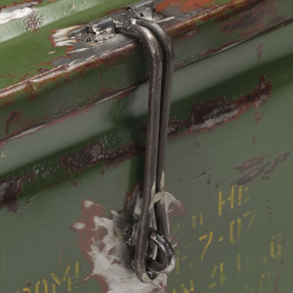 vidaXL Coffre de rangement Style militaire 68x24x66 cm Fer