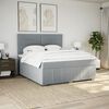 vidaXL Sommier &agrave; lattes de lit avec matelas Gris clair 180x200cm Tissu