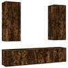 vidaXL Ensemble de meubles TV 5 pcs Ch&ecirc;ne fum&eacute; Bois d'ing&eacute;nierie