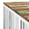 vidaXL Table basse argent&eacute; acier inoxydable/bois massif r&eacute;cup&eacute;ration
