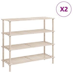 vidaXL Range-chaussures &agrave; 4 &eacute;tag&egrave;res 2 pcs Bois de sapin solide