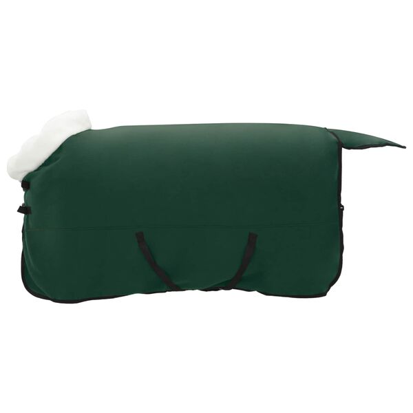 vidaXL Couverture &Eacute;quine Vert fonc&eacute; complet 135 cm Fleece polaire