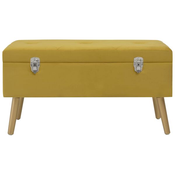 vidaXL Banc avec compartiment de rangement 80cm Jaune moutarde Velours