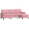vidaXL Canap&eacute; &agrave; 3 places avec repose-pieds Rose 210 cm Velours