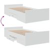 vidaXL Cadre de lit avec tiroirs sans matelas blanc 75x190 cm