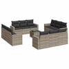 vidaXL Salon de jardin avec coussins 13 pcs gris clair r&eacute;sine tress&eacute;e