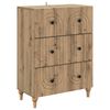 vidaXL Armoire &agrave; tiroirs Ch&ecirc;ne artisanal 66 x 34,5 x 90 cm