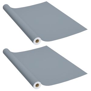 vidaXL Films autoadh&eacute;sifs pour meubles 2 pcs Gris 500x90 cm PVC