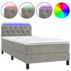 vidaXL Sommier &agrave; lattes de lit avec matelas et LED Gris clair 80x200cm