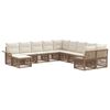 vidaXL Ensemble de canap&eacute; de jardin 11 pcs Beige et blanc cr&egrave;me