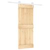 vidaXL Porte coulissante 80 x 210 cm Bois de pin massif (non trait&eacute;)