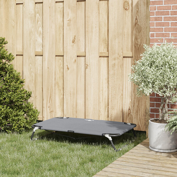 vidaXL Lit pour Chien Gris clair 105 x 65 x 18 cm Acier