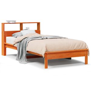 vidaXL Lit biblioth&egrave;que sans matelas cire marron 75x190 cm pin massif