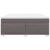 vidaXL Sommier &agrave; lattes de lit avec matelas Gris 180x200 cm Similicuir