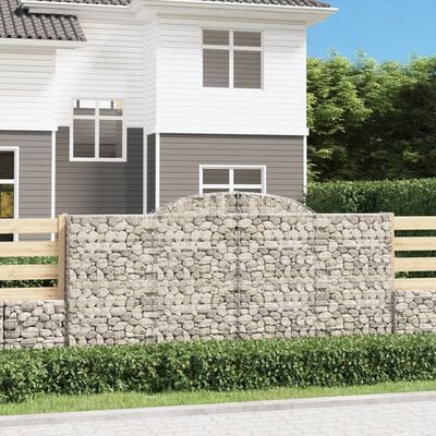 vidaXL Paniers à gabions arqués 12 pcs 300x30x140/160 cm fer galvanisé