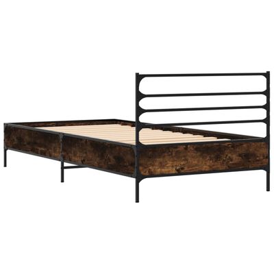 vidaXL Cadre de lit sans matelas chêne fumé 100x200 cm