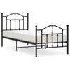 vidaXL Cadre de lit métal sans matelas avec pied de lit noir 90x200 cm