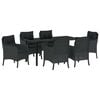 vidaXL Ensemble de salle &agrave; manger pour jardin 7 pcs Noir polyrotin