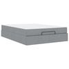 vidaXL Cadre de lit avec matelas 2 pcs Gris clair tissu