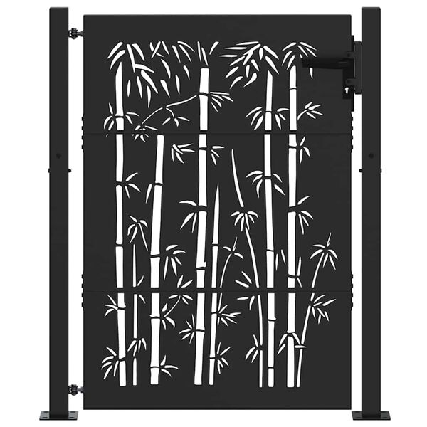 vidaXL Porte de Jardin Noir 85 x 130 cm Acier enduit de poudre