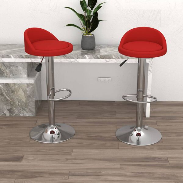 vidaXL Tabourets de bar lot de 2 rouge bordeaux similicuir