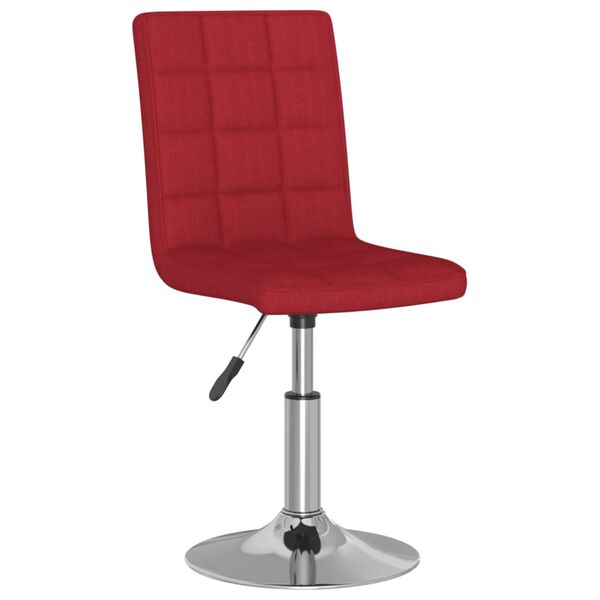 vidaXL Chaise pivotante de salle &agrave; manger Rouge bordeaux Tissu