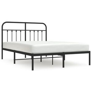 vidaXL Cadre de lit m&eacute;tal sans matelas avec t&ecirc;te de lit noir 140x200cm