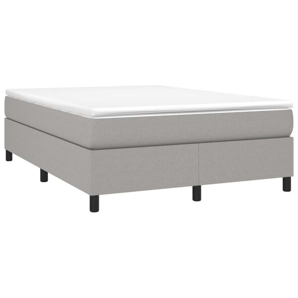 vidaXL Sommier à lattes de lit avec matelas Gris clair 140x190cm Tissu