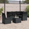 vidaXL Salon de jardin 6 pcs avec coussins noir r&eacute;sine tress&eacute;e