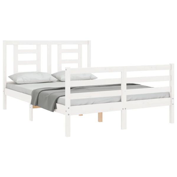 vidaXL Cadre de lit sans matelas blanc 120x200 cm bois massif