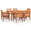 vidaXL Ensemble &agrave; manger d'ext&eacute;rieur 7 pcs et coussins Acacia solide