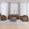 vidaXL Ensemble de canapés 3 pcs avec coussins marron tissu