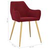 vidaXL Chaises &agrave; manger lot de 6 rouge bordeaux velours