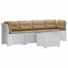 vidaXL Canap&eacute; de jardin 4 places avec coussins look rotin PP Blanc