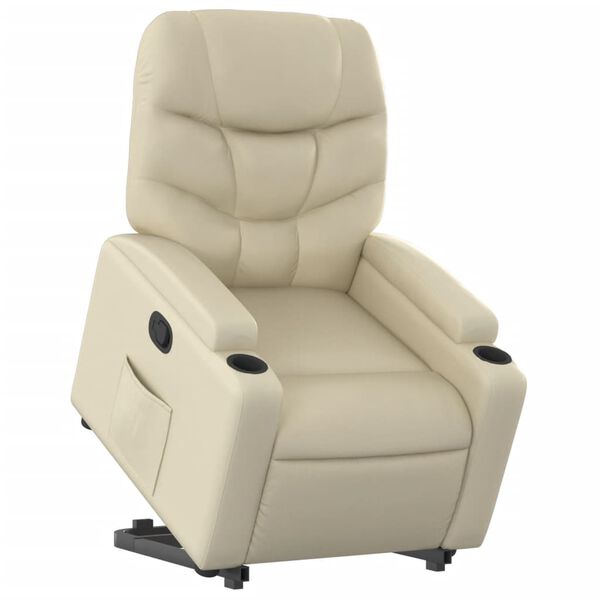 vidaXL Fauteuil inclinable Crème Similicuir