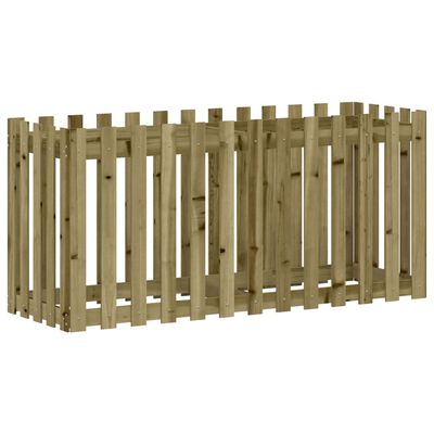 vidaXL Lit surélevé de jardin design de clôture bois de pin imprégné