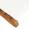 vidaXL Chaise longue pliable avec coussin blanc crème Bois de teck