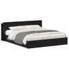 vidaXL Cadre de lit avec rangement Noir 200 x 200 cm Bois d'ing&eacute;nierie