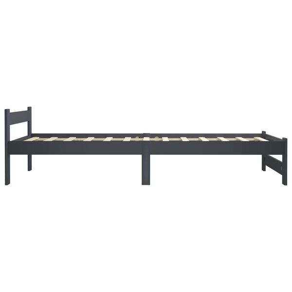 vidaXL Cadre de lit sans matelas gris foncé pin massif 100x200 cm