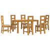 vidaXL Ensemble de salle &agrave; manger 7 pc Beige Bois de ch&ecirc;ne massif