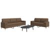vidaXL Ensemble de canap&eacute;s 2 pcs avec coussins d&eacute;coratifs marron tissu