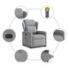 vidaXL Fauteuil de massage inclinable électrique gris clair tissu