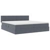 vidaXL Lit de Rangement avec matelas Gris fonc&eacute; 200 x 200 cm Velours