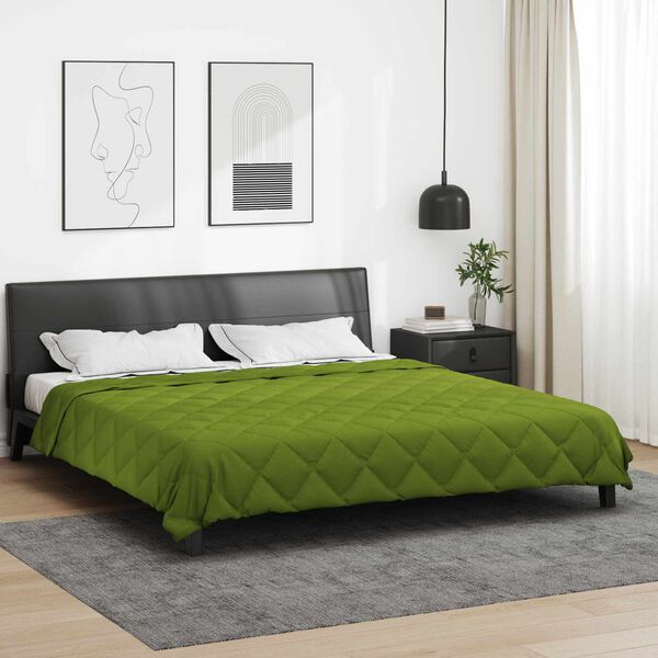 vidaXL Duvet d'&eacute;t&eacute; simple Vert 220 x 200 cm Microfibre