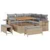 vidaXL Ensemble de canap&eacute; de jardin 8 pc Beige polyrotin
